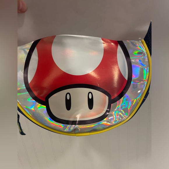 NWT ✨ 🍄 ⭐️ “HERE WE GO!” 4 pc Super Mario Metallic Backpack Set 🎒 - Picture 3 of 5
